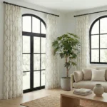 Lucy-Embroiderd-Trellis-Flax-Curtains | Curtain Avenue