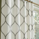 Lucy-Embroiderd-Trellis-Gray-Close-up-Curtains | Curtain Avenue