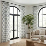 Lucy-Embroiderd-Trellis-Navy-White-Curtains | Curtain Avenue