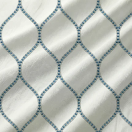 Lucy-Embroiderd-Trellis-Ocean-Blue-Regular | Curtain Avenue