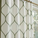 Lucy-Embroiderd-Trellis-Sage-Close-up-Curtains | Curtain Avenue