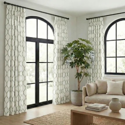 Lucy-Embroiderd-Trellis-Sage-Curtains | Curtain Avenue