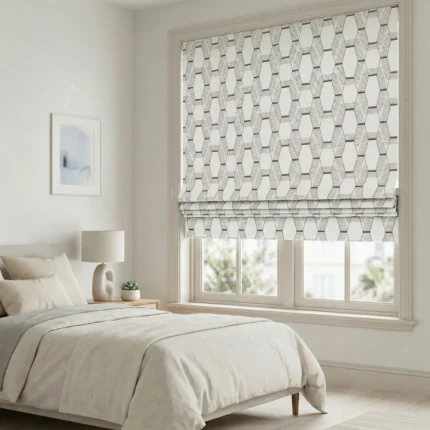 Maria-Honeycomb-Pattern-Charcoal-Roman-Shade | Curtain Avenue
