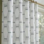 Maria-Honeycomb-Pattern-Mid-Blue-Close-up-Curtains | Curtain Avenue