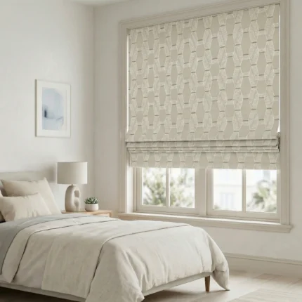 Maria-Honeycomb-Pattern-Natural-Roman-Shade | Curtain Avenue