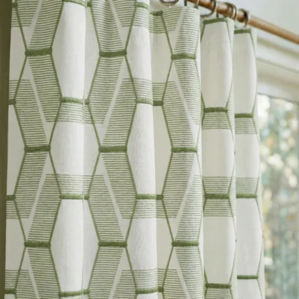Maria-Honeycomb-Pattern-Sea-Foam-Close-up-Curtains | Curtain Avenue