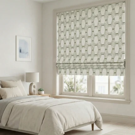 Maria-Honeycomb-Pattern-Sea-Foam-Roman-Shade | Curtain Avenue