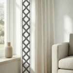 Rogue Ivory Black - Curtain Close up | | Curtain Avenue