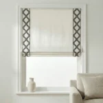 Rogue Ivory Black - Roman Shade | | Curtain Avenue