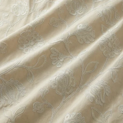 Ruby-Floral-Embroidered-Beige-Brown-Regular | Curtain Avenue