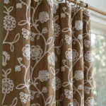 Ruby-Floral-Embroidered-Pumpkin-Close-up-Curtains | Curtain Avenue