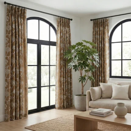 Ruby-Floral-Embroidered-Pumpkin-Curtains | Curtain Avenue