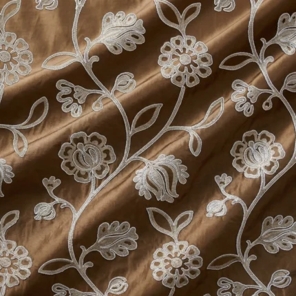 Ruby-Floral-Embroidered-Pumpkin-Regular | Curtain Avenue