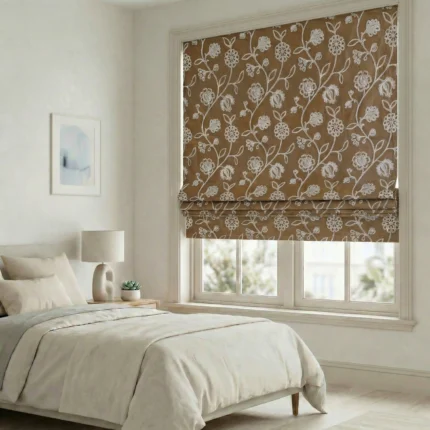 Ruby-Floral-Embroidered-Pumpkin-Roman-Shade | Curtain Avenue