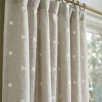 Sahara-Linen-Dots-Beige-Close-up-Curtain | Curtain Avenue