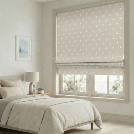 Sahara-Linen-Dots-Beige-Roman-Shade | Curtain Avenue