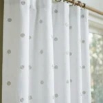 Sahara-Linen-Dots-White-Close-up-Curtain | Curtain Avenue