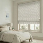 Sara-Classic-Lattice-Beige-Roman-Shade | Curtain Avenue