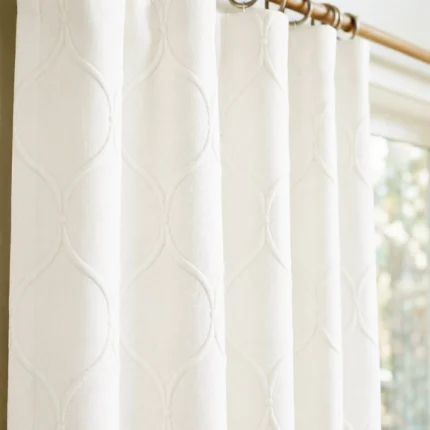 Sara-Classic-Lattice-Ivory-Close-up-Curtains | Curtain Avenue