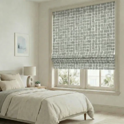 Urban-Brushstroke-Charcoal-Roman-Shade | Curtain Avenue