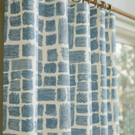 Urban-Brushstroke-Cobalt-Blue-Close-up-Curtains | Curtain Avenue