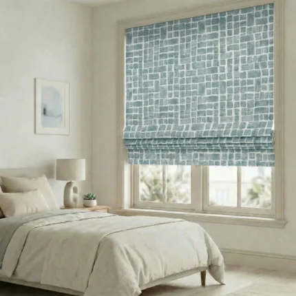 Urban-Brushstroke-Cobalt-Blue-Roman-Shade | Curtain Avenue