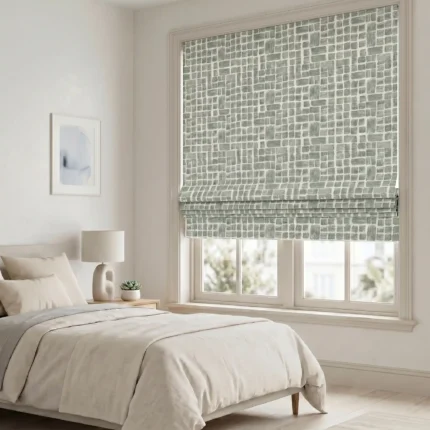 Urban-Brushstroke-Mint-Roman-Shade | Curtain Avenue