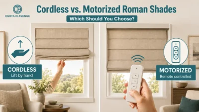 Cordless vs. Motorized Roman Shades: Which Should You Choose? | | Curtain Avenue