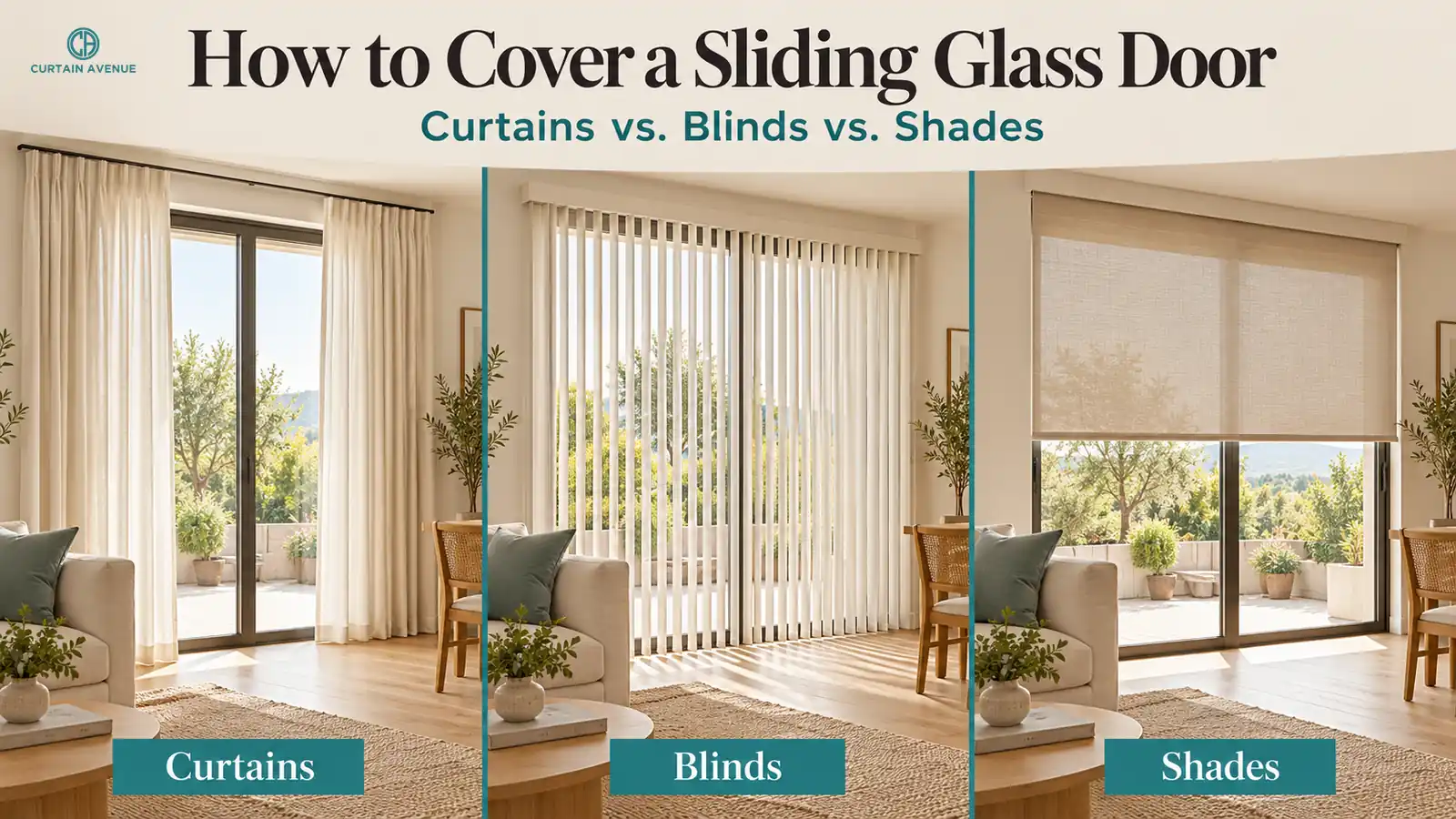 how-to-cover-sliding-glass-door-curtains-vs-blinds-vs-shades | | Curtain Avenue
