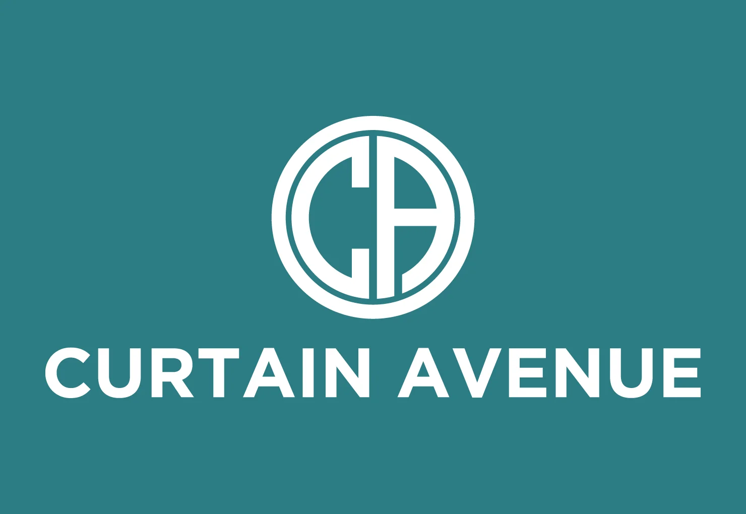 Teal-Blue-Back-White-Logo-PNG | Curtain Avenue