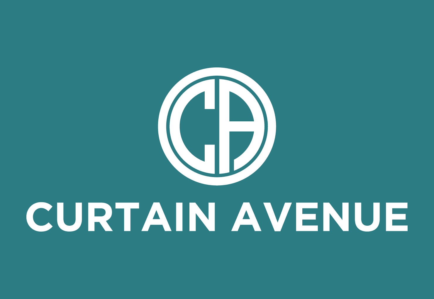 Teal-Blue-Back-White-Logo-PNG | Curtain Avenue