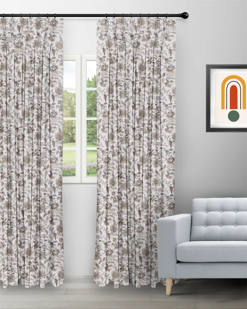 Curtains | Chelsea Floral Earth - Curtain (Webp) | Curtain Avenue