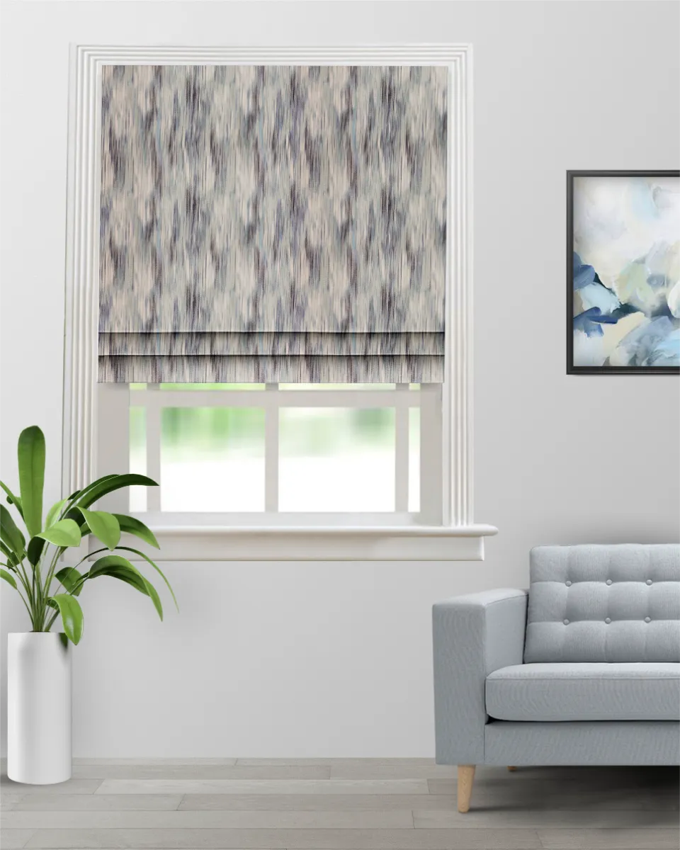 Roman Shades | Ombre - Ocean - Roman Shade (Webp) | Curtain Avenue
