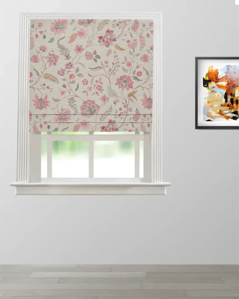 Roman Shades | Bloomig Spring - My Pink - Roman Shade | Curtain Avenue