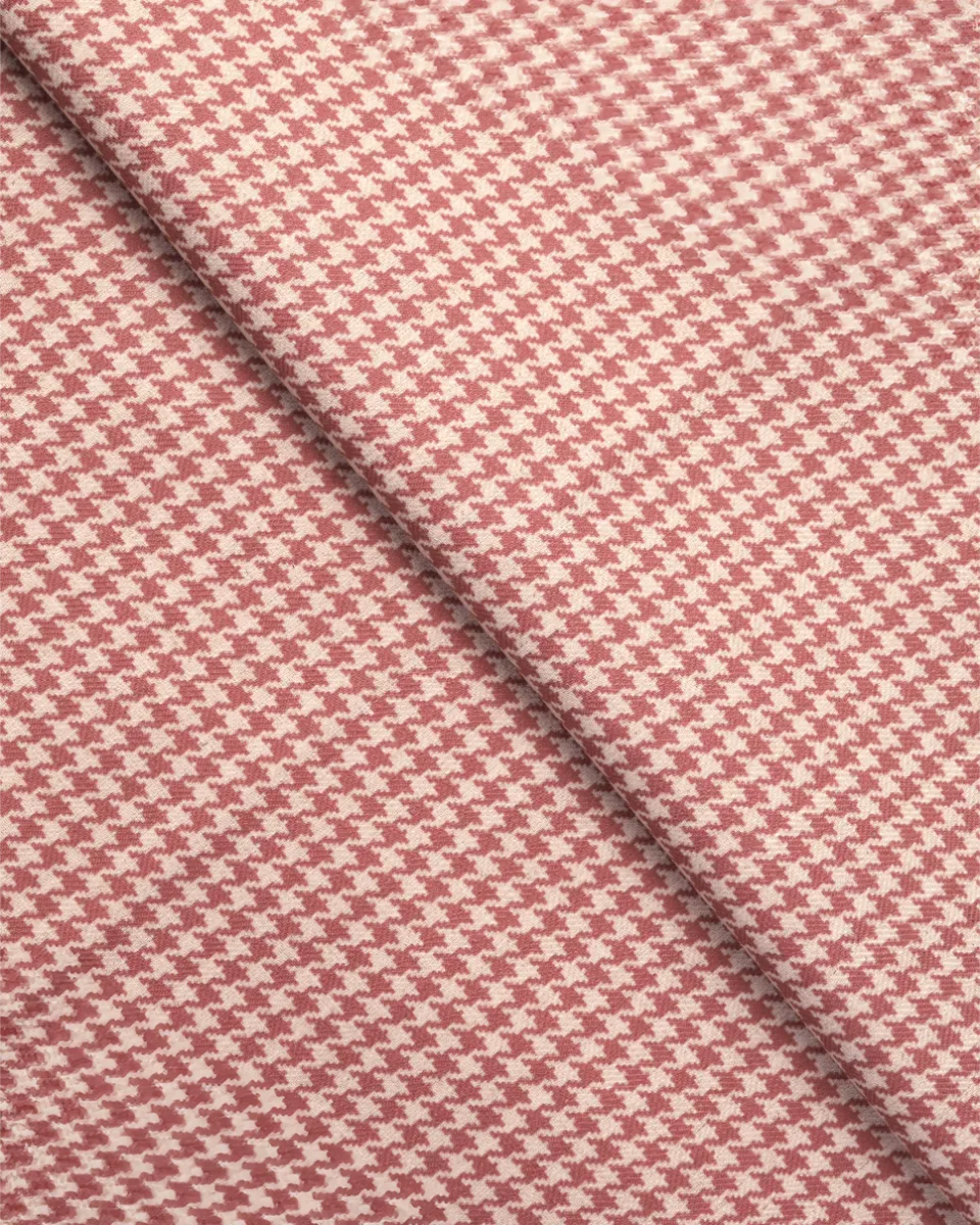 Swatches | Classic Houndstooth - Rose - Folded | Curtain Avenue