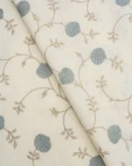 Swatches | Embroidered Pecan -Dew - Cross Fold | Curtain Avenue