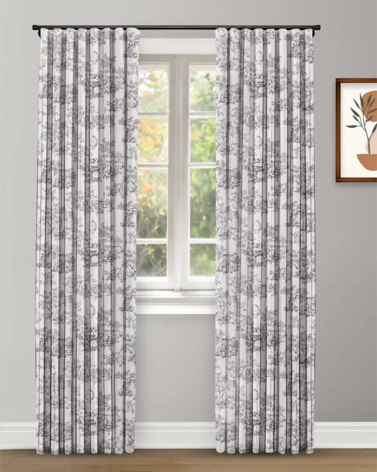 Curtains | French Toile-Brown- Curtain | Curtain Avenue