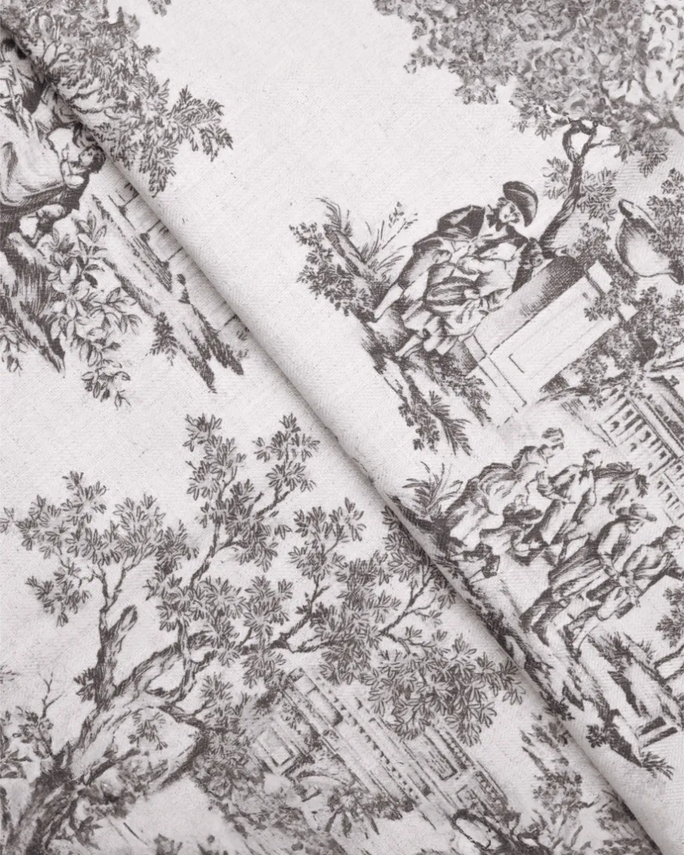 Swatches | French Toile-Brown- Folded | Curtain Avenue